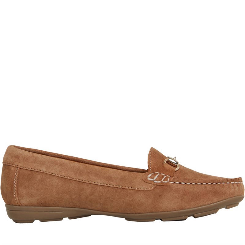 Hush Puppies Womens Molly Loafers | Tan Suede - Image 2